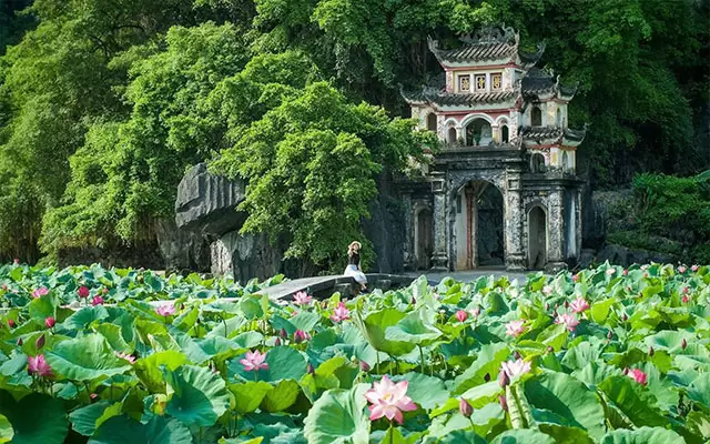 A visit to Bich Dong Pagoda offers stunning views of the surrounding countryside