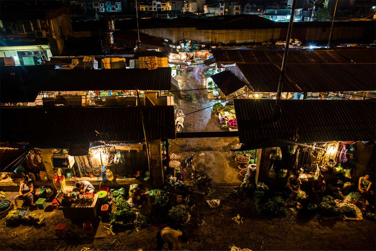 Long Bien Market is a bustling hub in Hanoi, famous for its fresh produce and seafood.